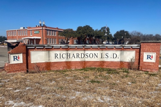 Richardson ISD sign outside of the district's administration building