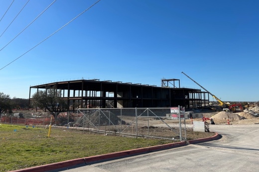The first of two Sabey Data Centers buildings planned to occupy just under 40 acres near SH 45 is expected to be complete this December. (Brooke Sjoberg/Community Impact)