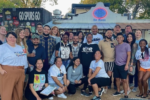 Supporters of the San Antonio Justice Charter Initiative gather for a petition kickoff party Oct. 22 at The Friendly Spot. The grassroots group successfully had more than 20,000 signatures verified to place a series of public safety-related proposals on the city’s May 6 election ballot. (Courtesy San Antonio Justice Charter Initiative)