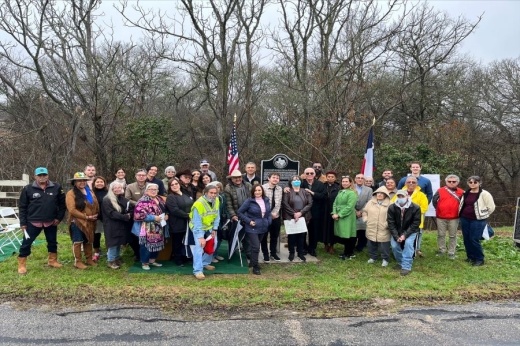 The Council for the Indigenous and Tejano Community along with Hays County leadership and community members celebrated the new historical marker Jan. 28. (Courtesy Council for the Indigenous and Tejano Community)