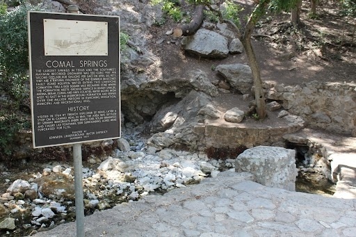The natural springs at Comal Springs at Landa Park in New Braunfels are a good indicator of water levels and drought. In years past, the springs bubbled over out of the rock crevices, but the drought has left the springs at lower levels. (Eric Weilbacher/Community Impact)