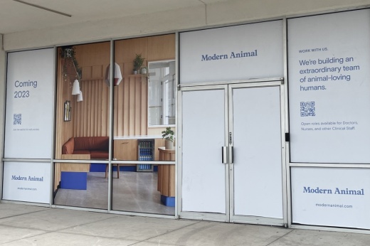 The storefront of Modern Animal's upcoming Lakewood location.