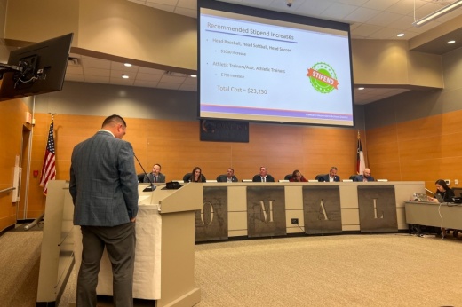 Comal ISD Compensation Task Force representatives presented their recommendations to the board of trustees during their regular meeting Feb. 23. (Sierra Martin/Community Impact)