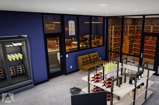 Bespoke Cigar Lounge and Social Club will open at 870 New Day Ave., Ste. 100, Montgomery. (Rendering courtesy Jason Johnson)