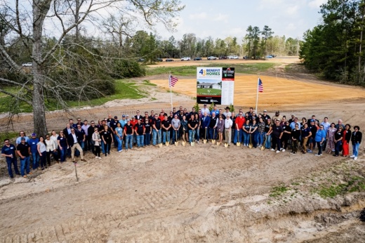 The first home in the community to break ground March 2 is part of the Greater Houston Builders Association's Benefit Homes Project, where profits from the home sale will go to support HomeAid Houston and Operation Finally Home. (Courtesy Total PR)