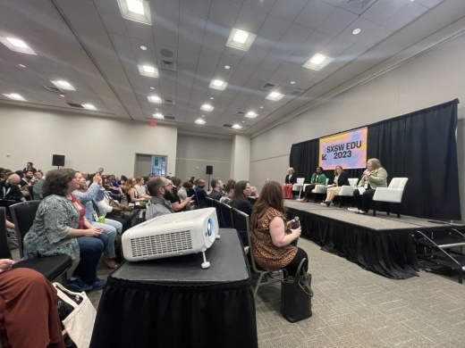 More than 100 people attended a session highlighting Texas' teacher shortage at the 2023 South by Southwest EDU Conference. (Grant Crawford/Community Impact)