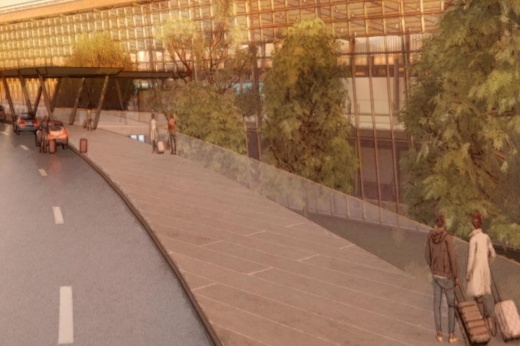 A new terminal is planned as part of the San Antonio International Airport’s multiyear terminal development program, among other improvements at the north side facility. (Courtesy city of San Antonio/Corgan Associates)