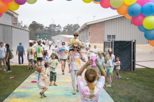 Take part in a color run. (Courtesy The Woodlands Christian Academy)