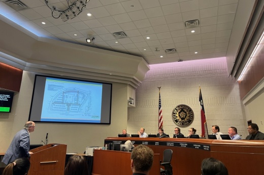 Rick Ferrara presenting to commission members