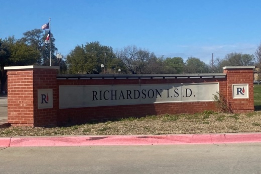 Richardson ISD sign outside administration building