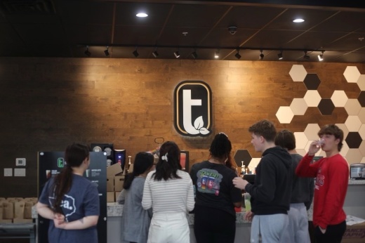 A group of people ordering at Tea2Go