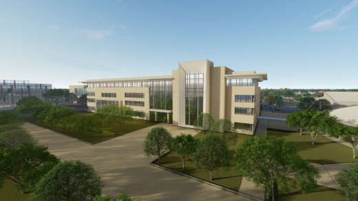 College of the Mainland and the University of Houston-Clear Lake will hold their respective bond election and referendum this spring. This rendering shows a new library and classroom building that could result from COM’s bond. (Rendering courtesy College of the Mainland)