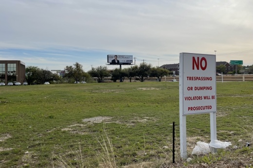 An empty plot of land at 11520 North Central Expressway that would be used for the Cypress Creek at Forest Lane project.