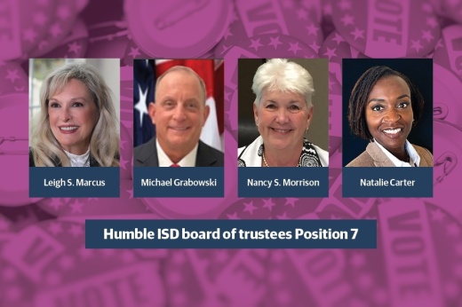 Four candidates are vying for Humble ISD board of trustees Position 7 in the upcoming May 6 election. (Ronald Winters/Community Impact)