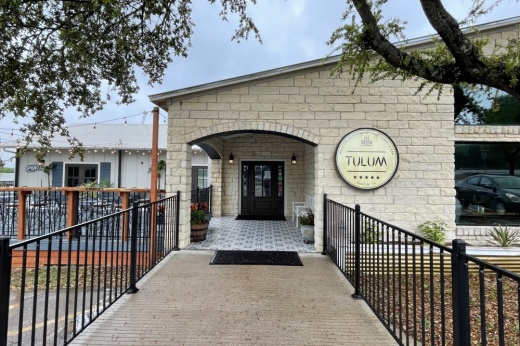 Entrance to a Mexican restaurant.