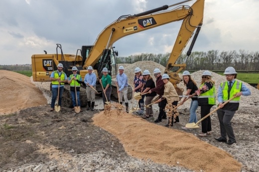 A new Hobby Lobby store broke ground in Pflugerville in March. (Carson Ganong/Community Impact)