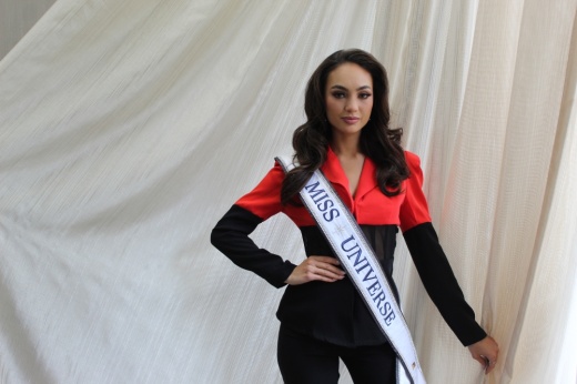 Gabriel with her Miss Universe sash