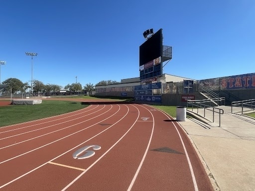 Outdoor high school running track