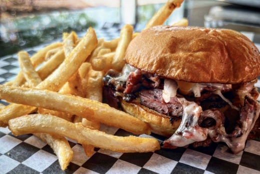 Burger and fries