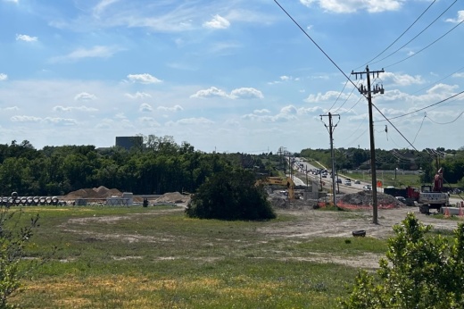 Kenney Fort Boulevard construction at its intersection with Gattis School Road started early 2022. (Brooke Sjoberg/Community Impact)