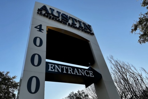 austin isd sign outside on a sunny day