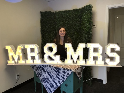 A person holding a sign