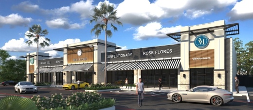 Rendering of an outdoor shopping center