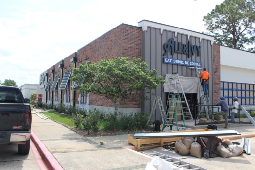 Construction on a building outside.