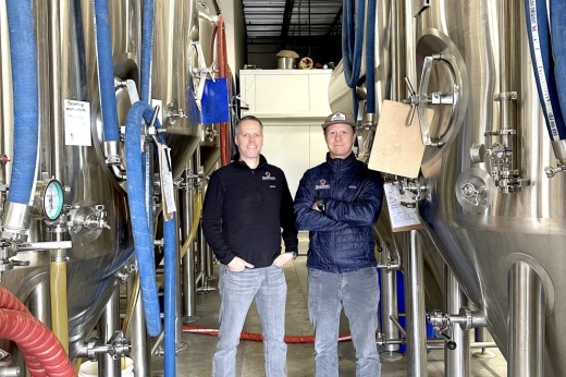 From left: Chad Misner and Jon Lamb own and operate Red Horn Coffee House and Brew Co.’s two locations in Cedar Park and Leander. (Bianca Moreno-Paz/Community Impact)