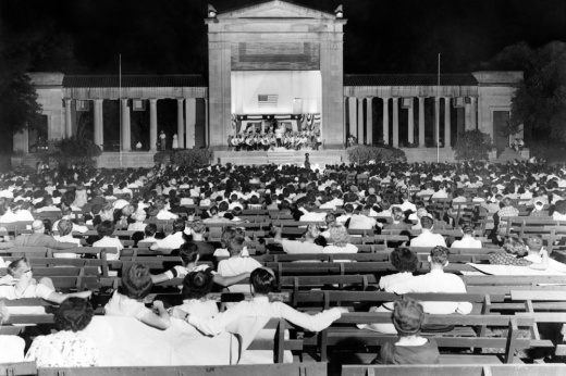 An archive image depicts a show at the Miller Outdoor Theatre from the 1960s. (Courtesy Miller Outdoor Theatre)