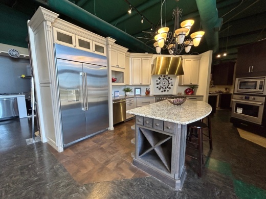 Twelve kitchenettes are on display at the Round Rock showroom. (Brooke Sjoberg/Community Impact)