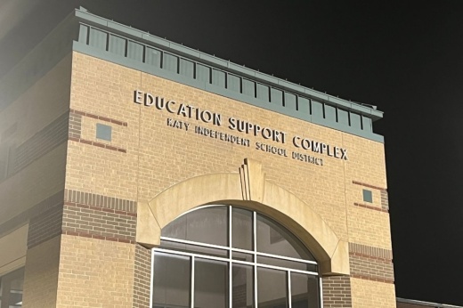 Katy ISD Education Support Complex building, where board meetings are held.