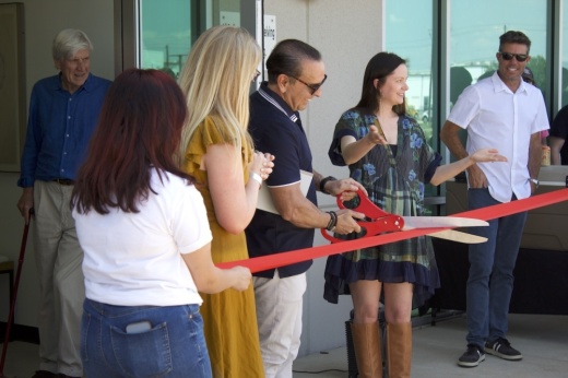 Four Hands Art Studio celebrated its opening with a ribbon-cutting ceremony May 3. (Elle Bent/Community Impact)
