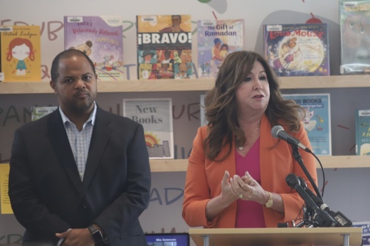 Mayor Eric Johnson and Dallas ISD superintendent Stephanie Elizalde