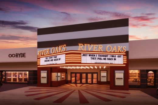 Officials with Culinary Khancepts, an affiliate of Star Cinema Grill, are preparing to begin construction on a project to renovate the River Oaks Theater with the goal of completing work by the end of 2023. (Rendering courtesy Gensler Houston)