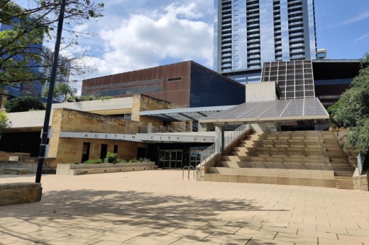 Outside of Austin City Hall