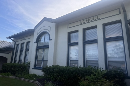 The Hays CISD board of trustees meets at the Historic Buda Campus, located at 300 San Marcos St., Buda. (Zara Flores/Community Impact)