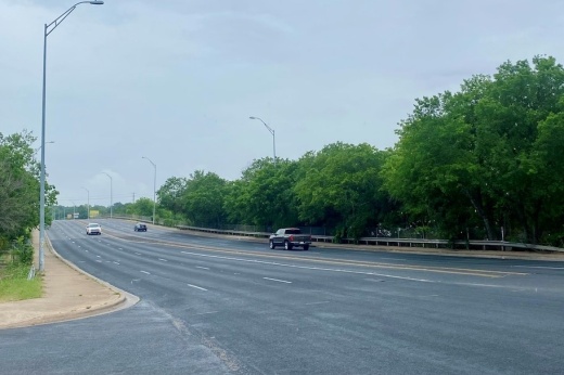 An outside view of the road