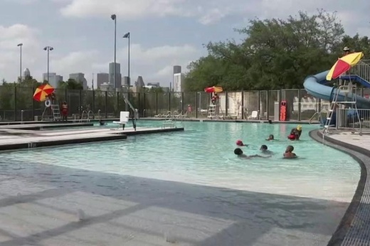 This is an image of kids in a Houston pool.