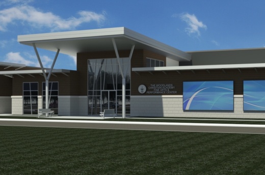 A rendering of a school building.