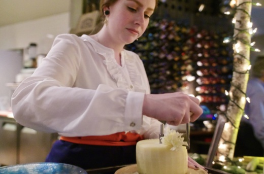 a woman works at rise souffle