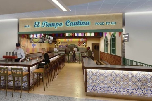 A rendering of the El Tiempo Cantina at George Bush Intercontinental Airport
