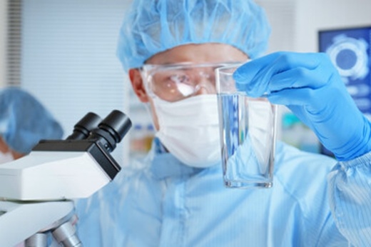 Scientist testing water