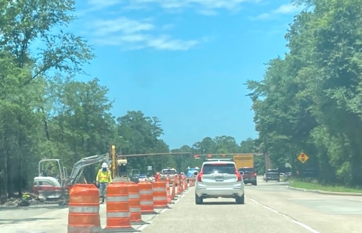 A roadway under construction