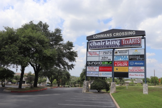 A shopping center sign