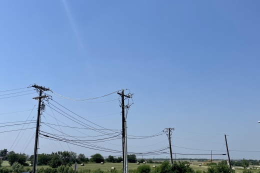 Power lines in Pflugerville, Texas.