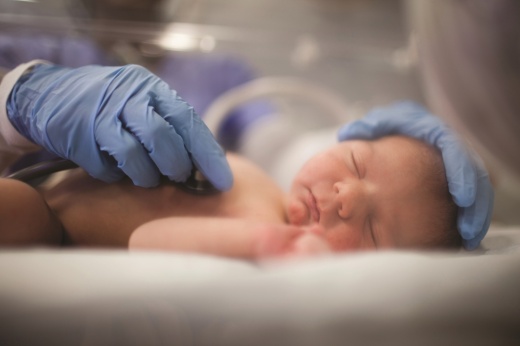 Newborn baby in the NICU
