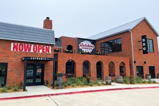 Storefront of The Original Roy Hutchins Barbeque Factory in Trophy Club.