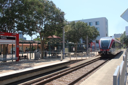 incoming train at plaza saltillo