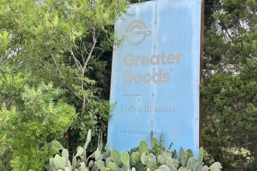 Greater Goods Roasting Co. is located at 160 McGregor Lane, Dripping Springs. (Elle Bent/Community Impact)